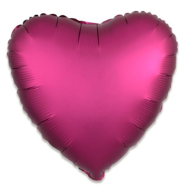 Folieballon hart satin granaatappel - 43 cm