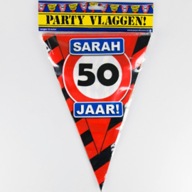Vlaggenlijn Party 50 Jaar Sarah Verkeersbord