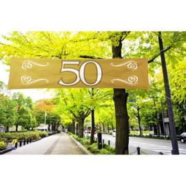 50 Jaar Gouden Jubileum Spandoek - 180x40cm