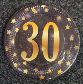 30 Jaar Party Gold Borden - 8 stuks