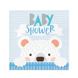 Servetten baby shower bear 33cm, 16 stuks