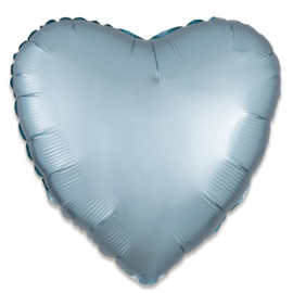 Folieballon hart satin pastelblauw 43cm