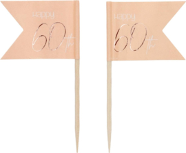 Prikkers Elegant Lush Blush 60 Jaar - 36 stuks.