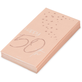 Servetten Elegant Lush Blush 50 Jaar 33x33cm - 10 stuks