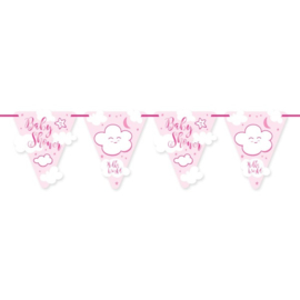 Roze Babyshower Meisje Vlaggenlijn - 6 meter