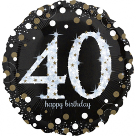 Folieballon 40 birthday sparkling - 73 cm