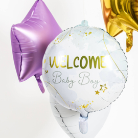 Folieballon Welkom Baby Boy Blauw - 45 cm