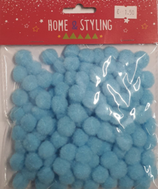 Zakje Pluche Balletjes Baby Blauw