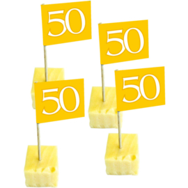 50 Jaar Gouden Vlagprikkers - 50 stuks