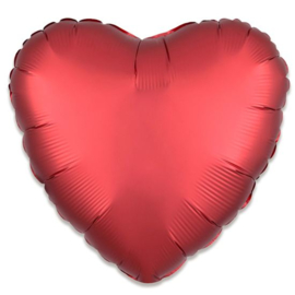 Folieballon hart satin sangria - 43 cm