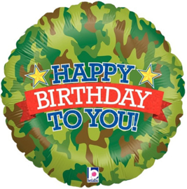 Folieballon Happy Birthday Camouflage - 45 cm