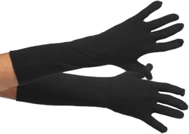 Handschoenen nylon lang zwart