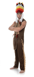 Opperhoofd Rode Wolk Indianenstam Noord-Amerika Kostuum