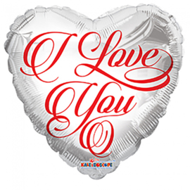 Folieballon Hart 'I Love You' - 45 cm