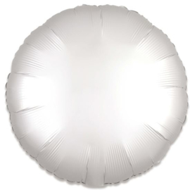 Folieballon rond satin wit (43cm)