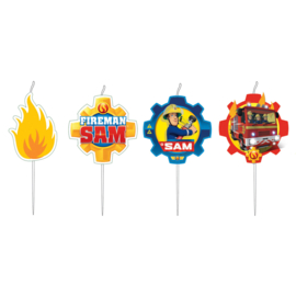 Brandweerman Sam mini-figuur kaarsen – 4 stuks