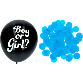 Gender Reveal Ballon Jongen met Blauwe Confetti 41cm - 3 stuks