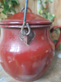Emaille pot Roodbruin