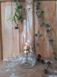 Olielamp gegraveerd glas