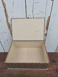 Vintage stoffen doos bruin