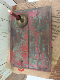 Houten plank rood groen
