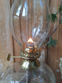 Olielamp gegraveerd glas