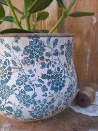 Bloempot petrol bloem