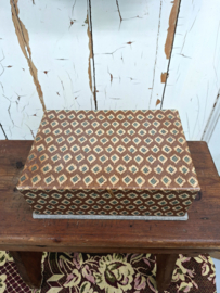 Vintage stoffen doos bruin