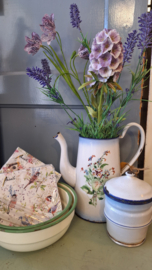 Emaille koffiekan met bloemen