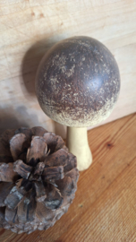 Deco paddenstoel bruin bol