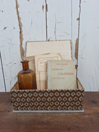 Vintage stoffen doos bruin
