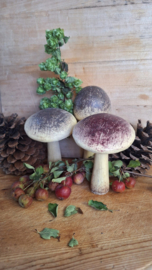 Deco paddenstoel plat aubergine