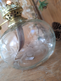 Olielamp gegraveerd glas