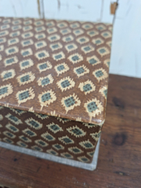 Vintage stoffen doos bruin