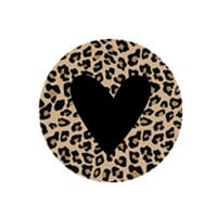 Leopard black heart ( vanaf 5 stuks )
