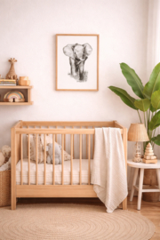 Zwart-Wit Poster Olifant