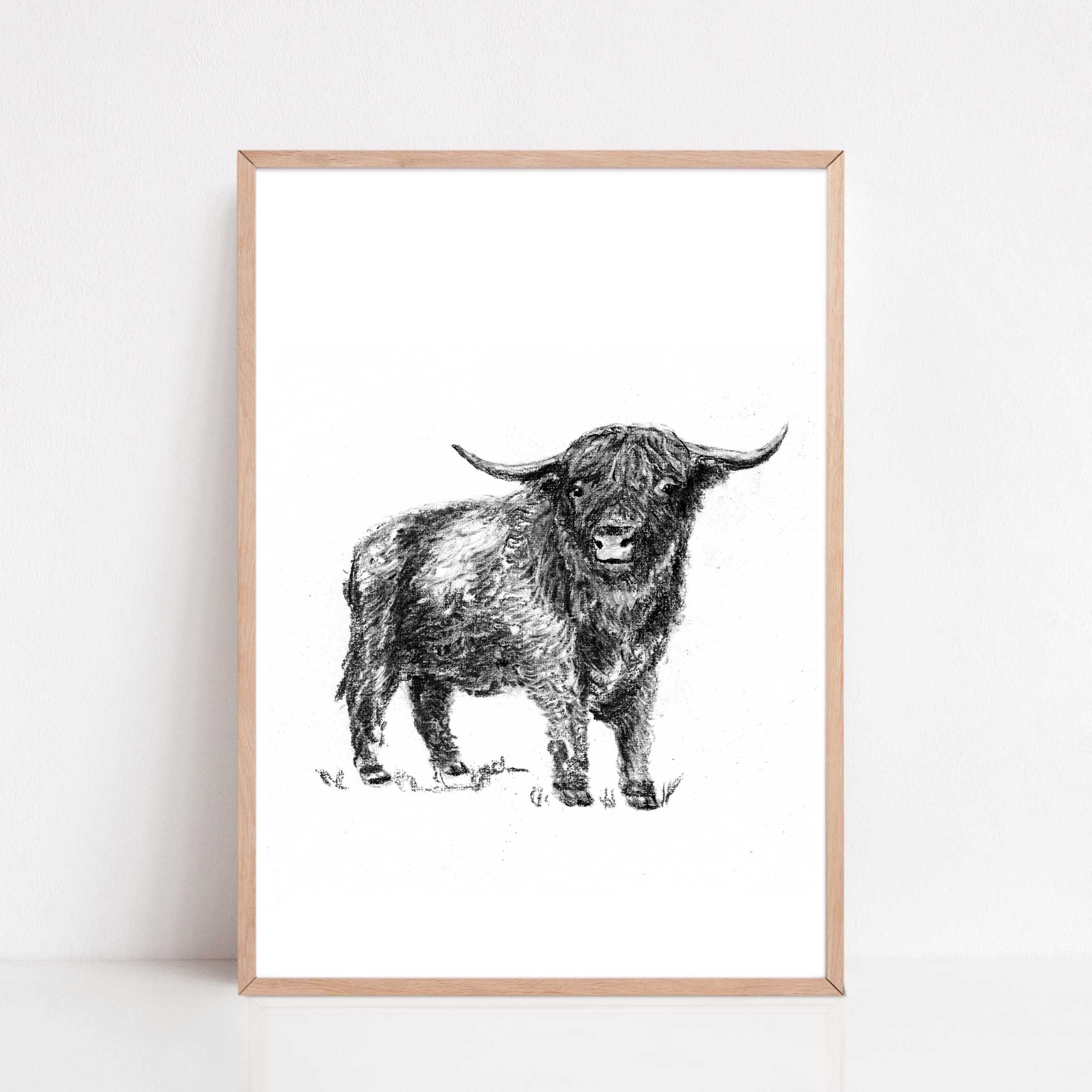 Zwart-Wit Poster Yak