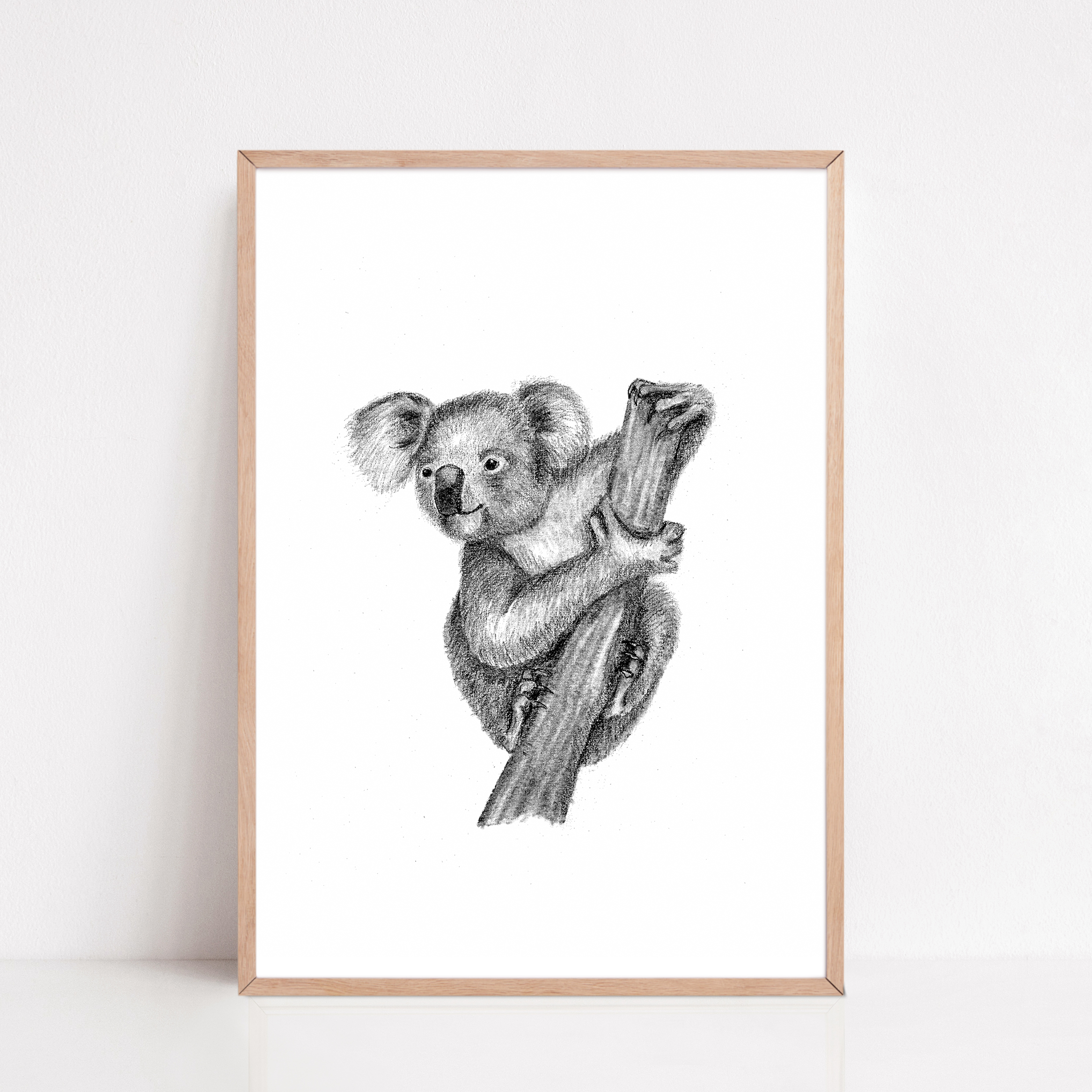 Zwart-Wit Poster Koala