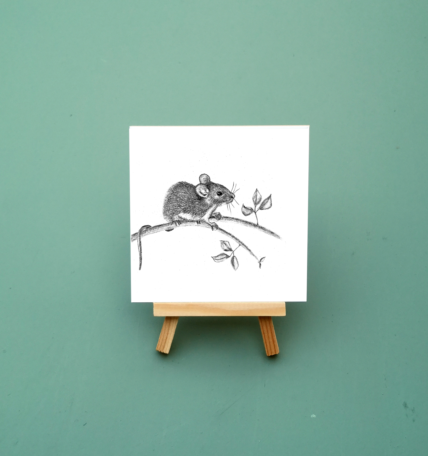 Zwart-Wit Tegeltje Muis