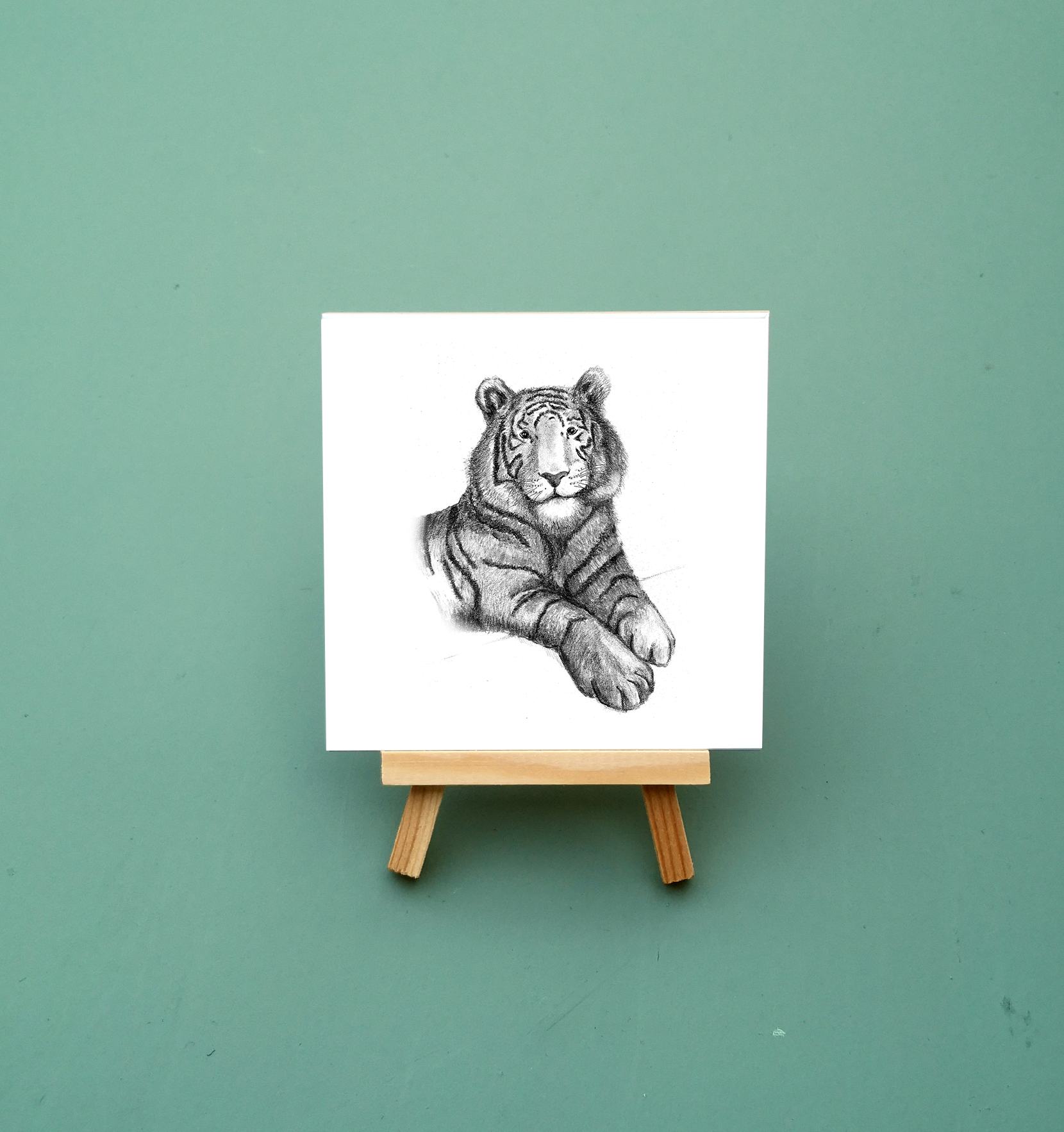 Zwart-Wit Tegeltje Tijger