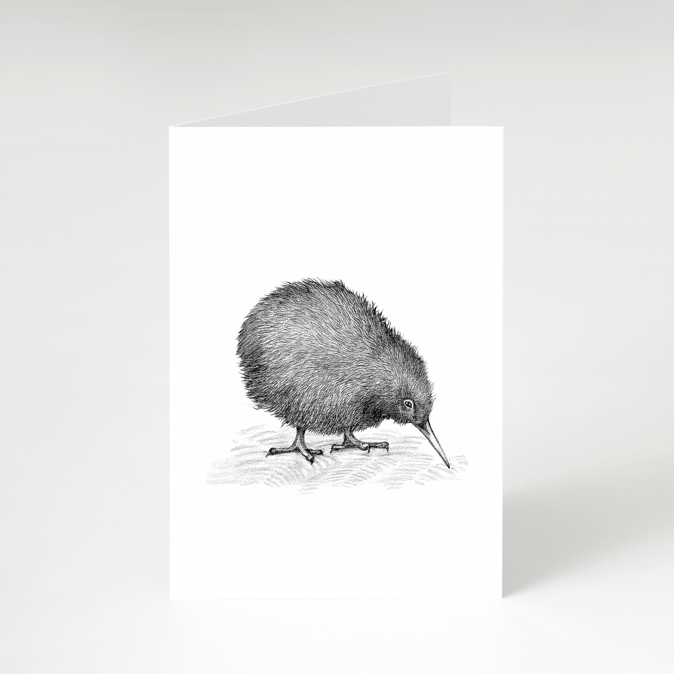 Zwart-wit wenskaart Kiwi