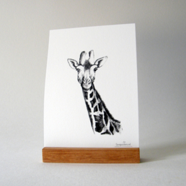 Zwart-Wit Poster Giraffe