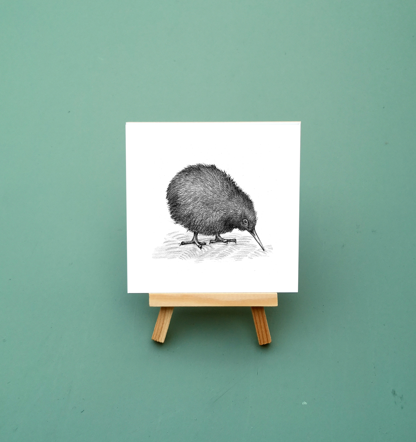Zwart-Wit Tegeltje Kiwi