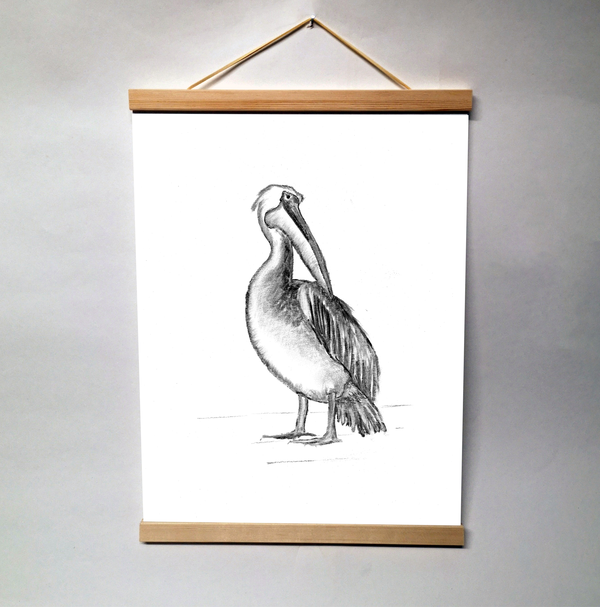 Zwart-Wit Poster Pelikaan