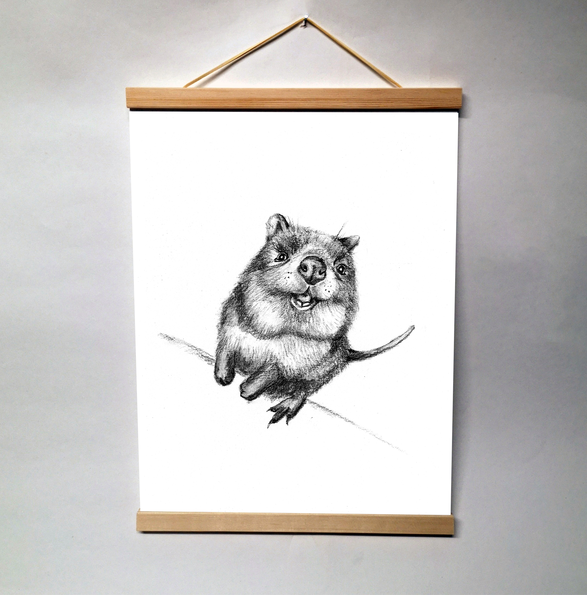 Zwart-Wit Poster Quokka