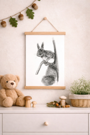 Zwart-Wit Poster Eekhoorn