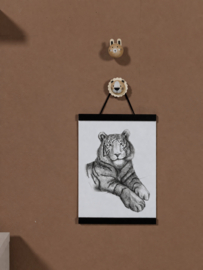Zwart-Wit Poster Tijger
