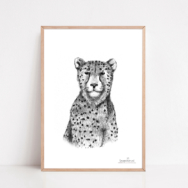 Zwart-Wit Poster Cheeta