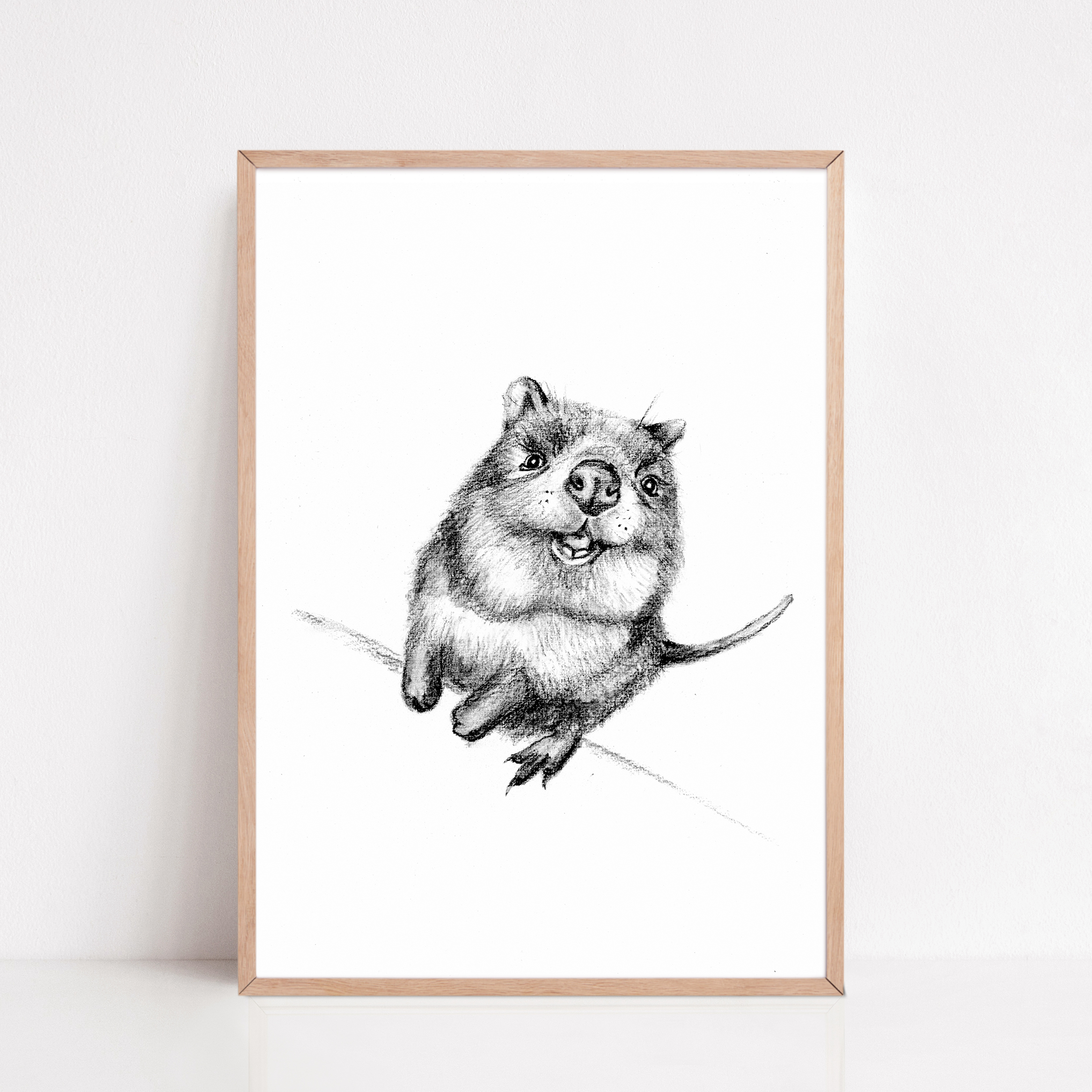 Zwart-Wit Poster Quokka