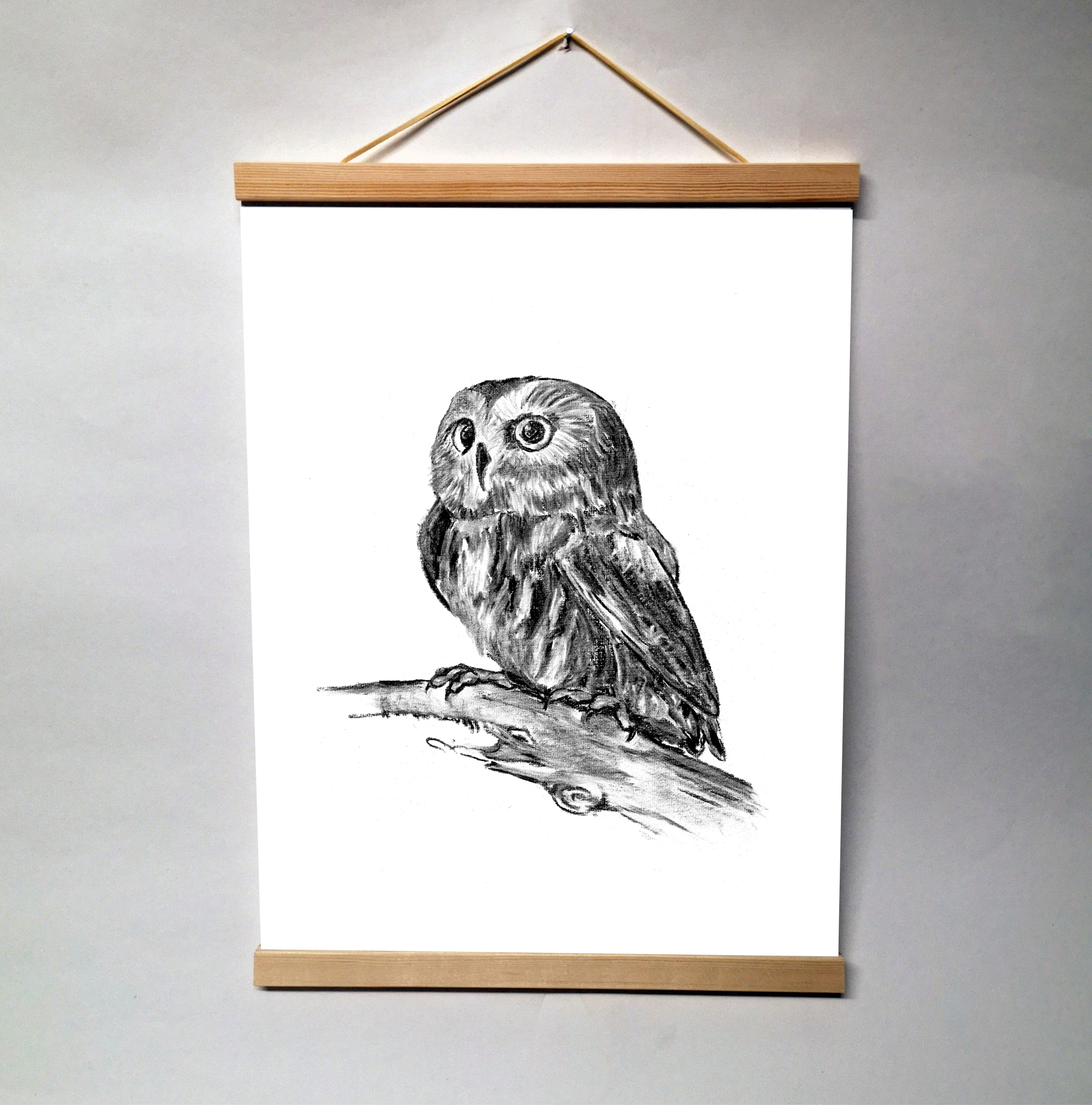 Zwart-Wit Poster Uil